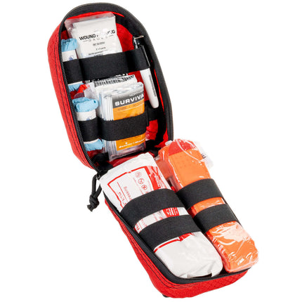 Individual Bleeding Control Kit featuring essential components for effective bleeding control in a compact red bag.