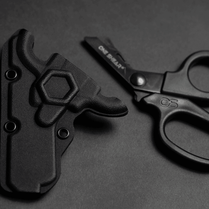 Black MINI Compact EMT and First Responders Rescue Shears Kydex Holder | ONE SHEAR®
