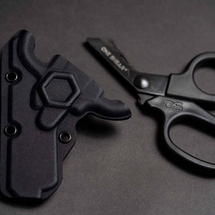 Black MINI Compact EMT and First Responders Rescue Shears Kydex Holder | ONE SHEAR®