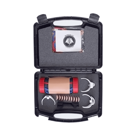 MITS Composite Trainer Kit in a portable case with training materials and tools for needle insertion skills.