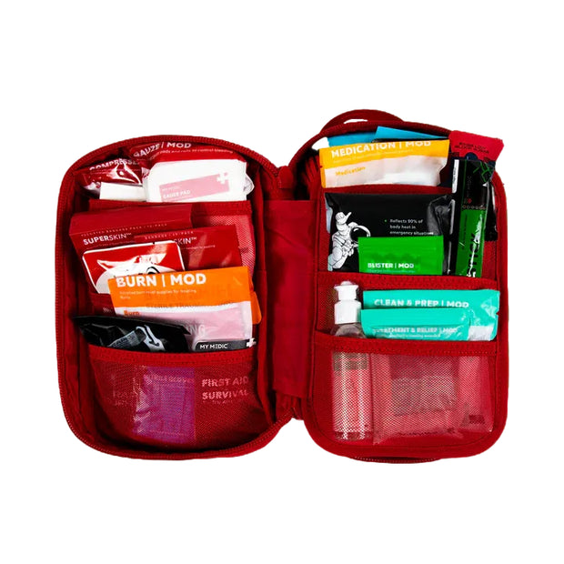 MyFAK First Aid Kit with organized compartments for emergency medical supplies and easy access.
