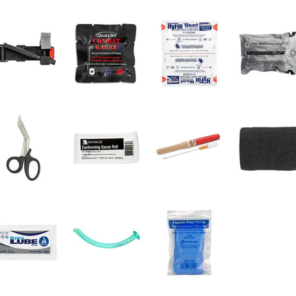 Trauma Kit – Patrol Pro w/CAT Tourniquet supplies including scissors, gauze, and emergency items.