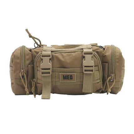 Rapid Response Med Kit with MOLLE straps, compact design for tactical and medical readiness.