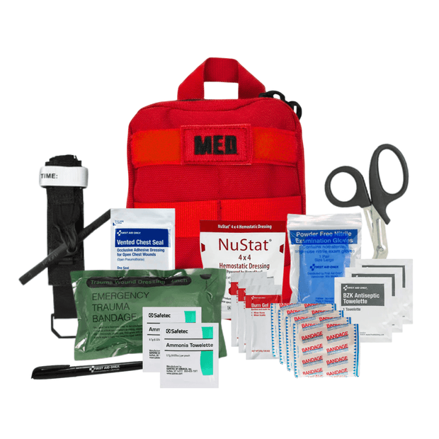 Recon IFAK – Advanced w/TQ & Hemostatic Gauze, featuring essential trauma supplies and accessories.