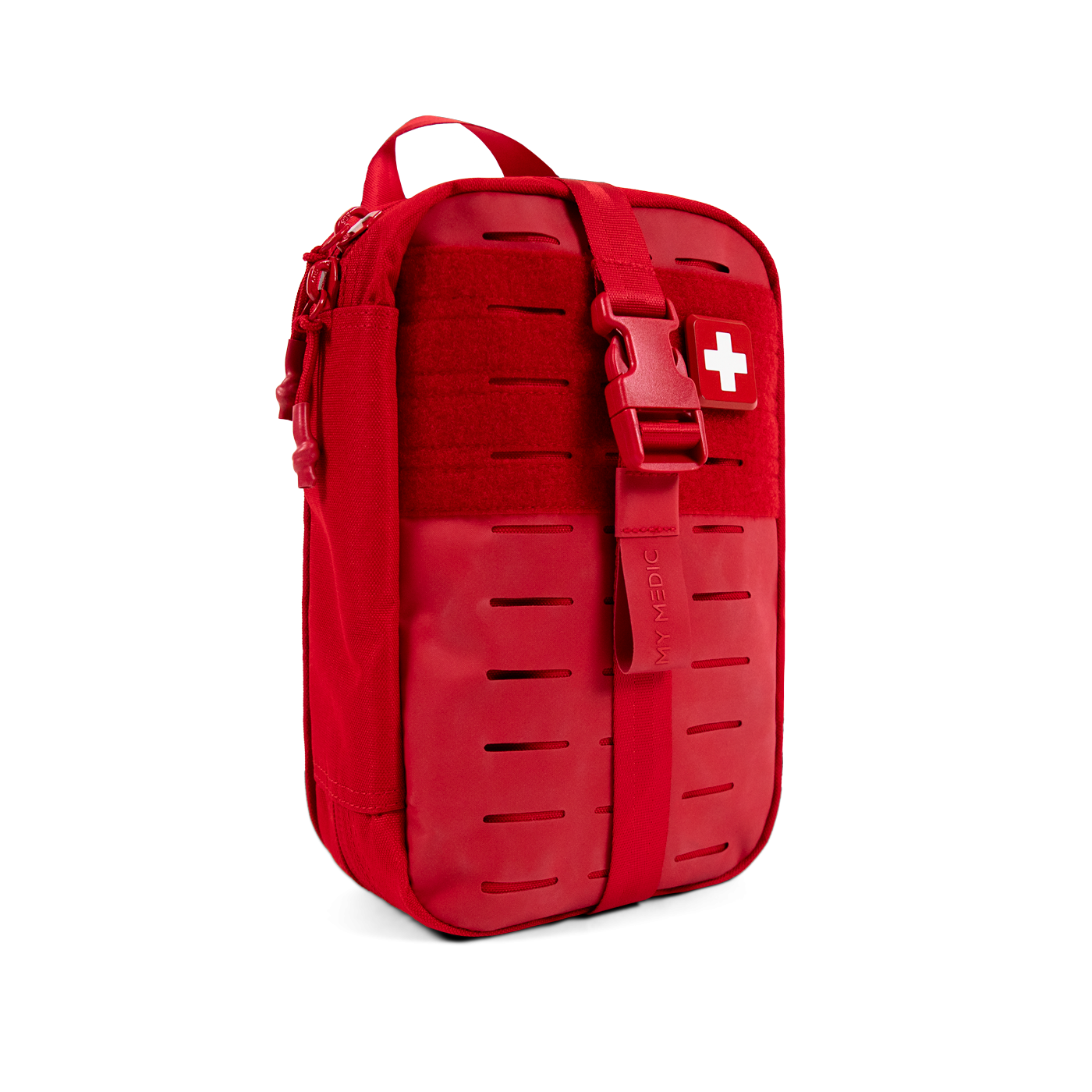 MyFAK First Aid Kit by My Medic in red, designed for portability and easy access during emergencies.