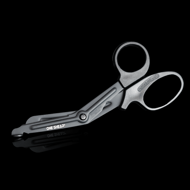 Basic Utility Shear - ONE SHEAR® lightweight medical scissors with black coating, ideal for EMT and first responders.