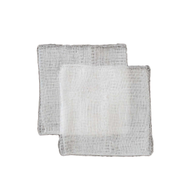 Sponge Gauze pads in 4"x4" size, 8-Ply thickness, stacked for wound care and cleaning.
