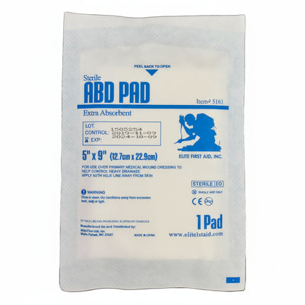 Sterile Abdominal Pad measuring 5" x 9" for effective wound care and high absorption.