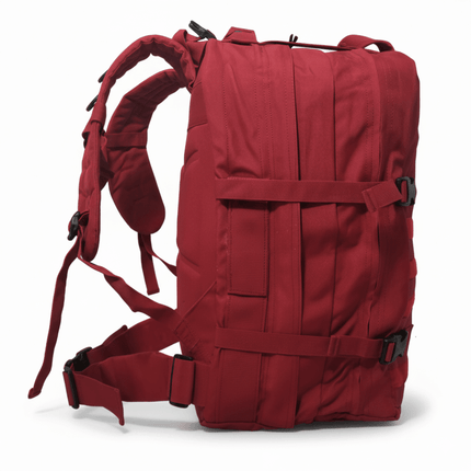 STOMP Medical Backpack side view showing durable design and straps for tactical use.