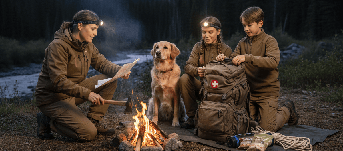 Dog and owner outdoors
