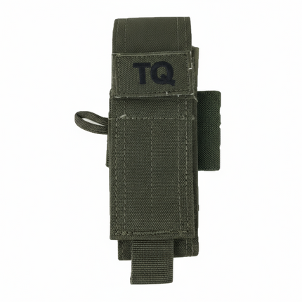 Green tactical pouch with 'TQ' label on a white background