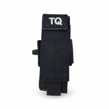 Black tactical magazine pouch with 'TQ' branding on a white background
