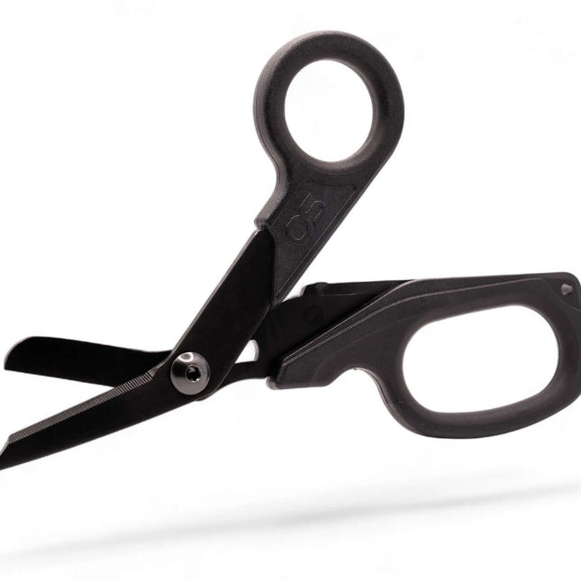 ONE SHEAR Tier 1 Elite DLC Trauma Shears featuring black DLC-coated blades for precision and reliability.